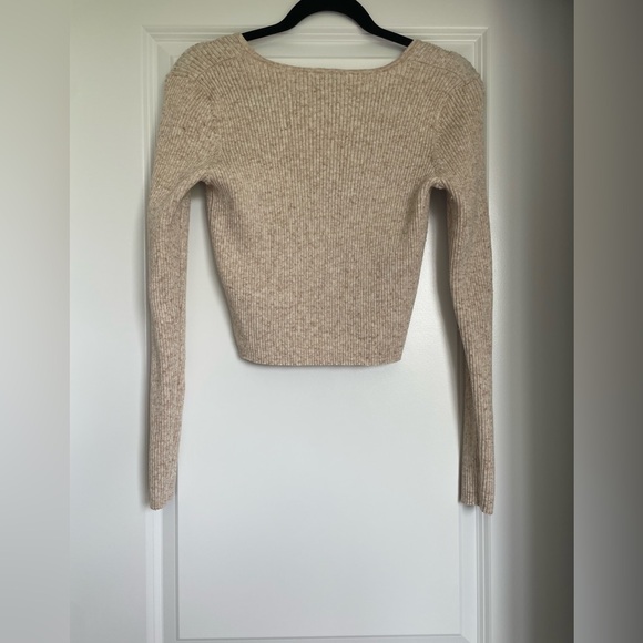 Beige Ribbed Knit Top - Picture 2 of 3
